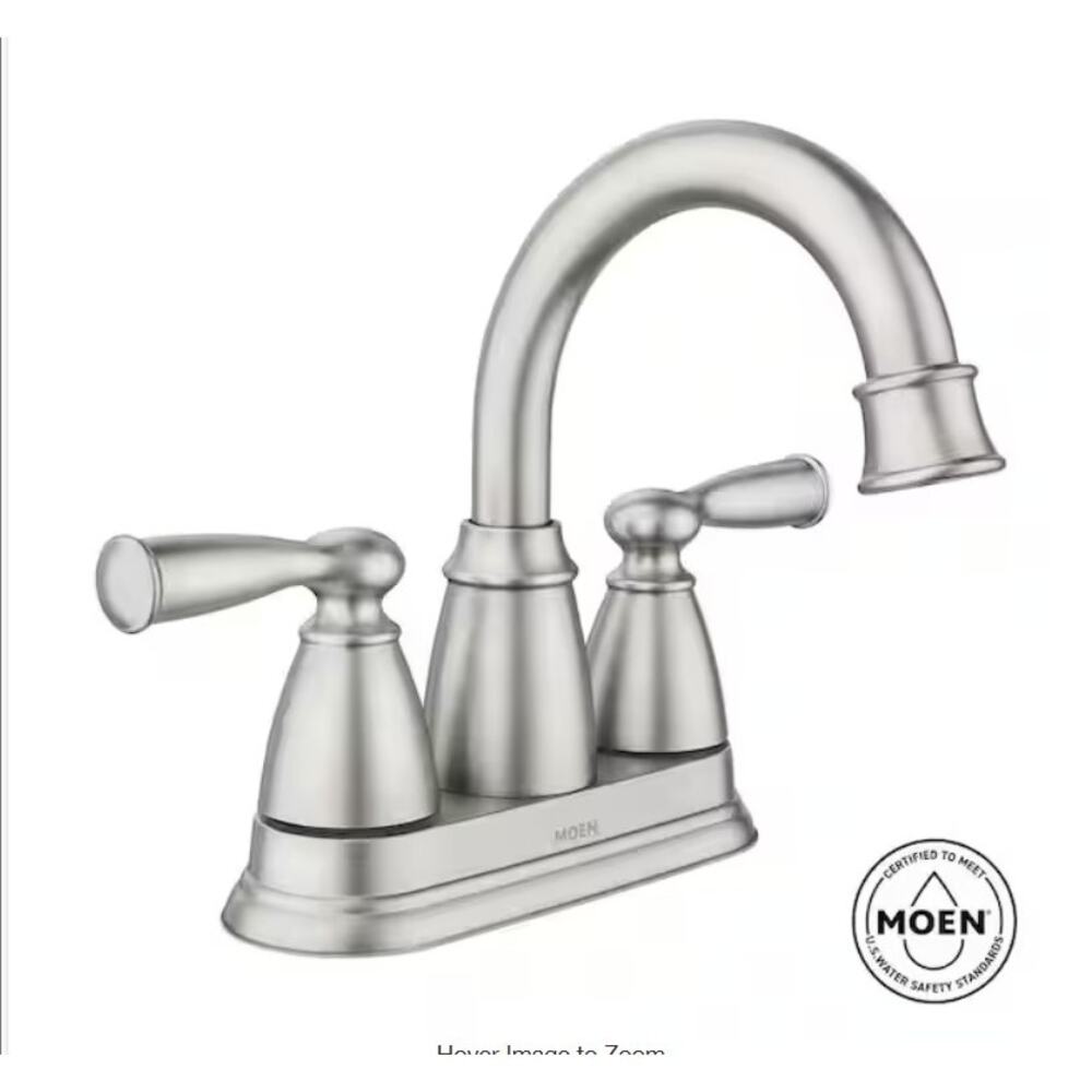 NEW Moen Banbury 4 in Centerset Double two-handle bathroom faucet brushed nickel